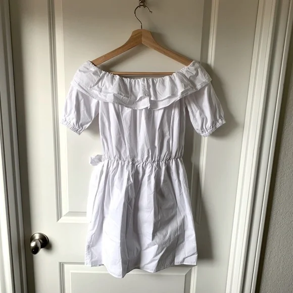SALE! ⭐️ Lovers and friends white Cotton mini dress ruffled - Picture 3 of 10
